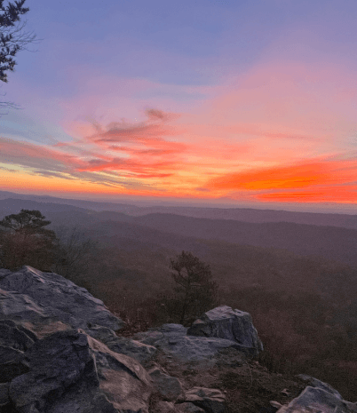 Sunrise seen from Kings Chair at OMSP